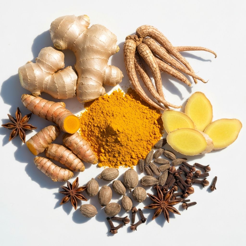 Adaptogenic herbs like turmeric and ginger