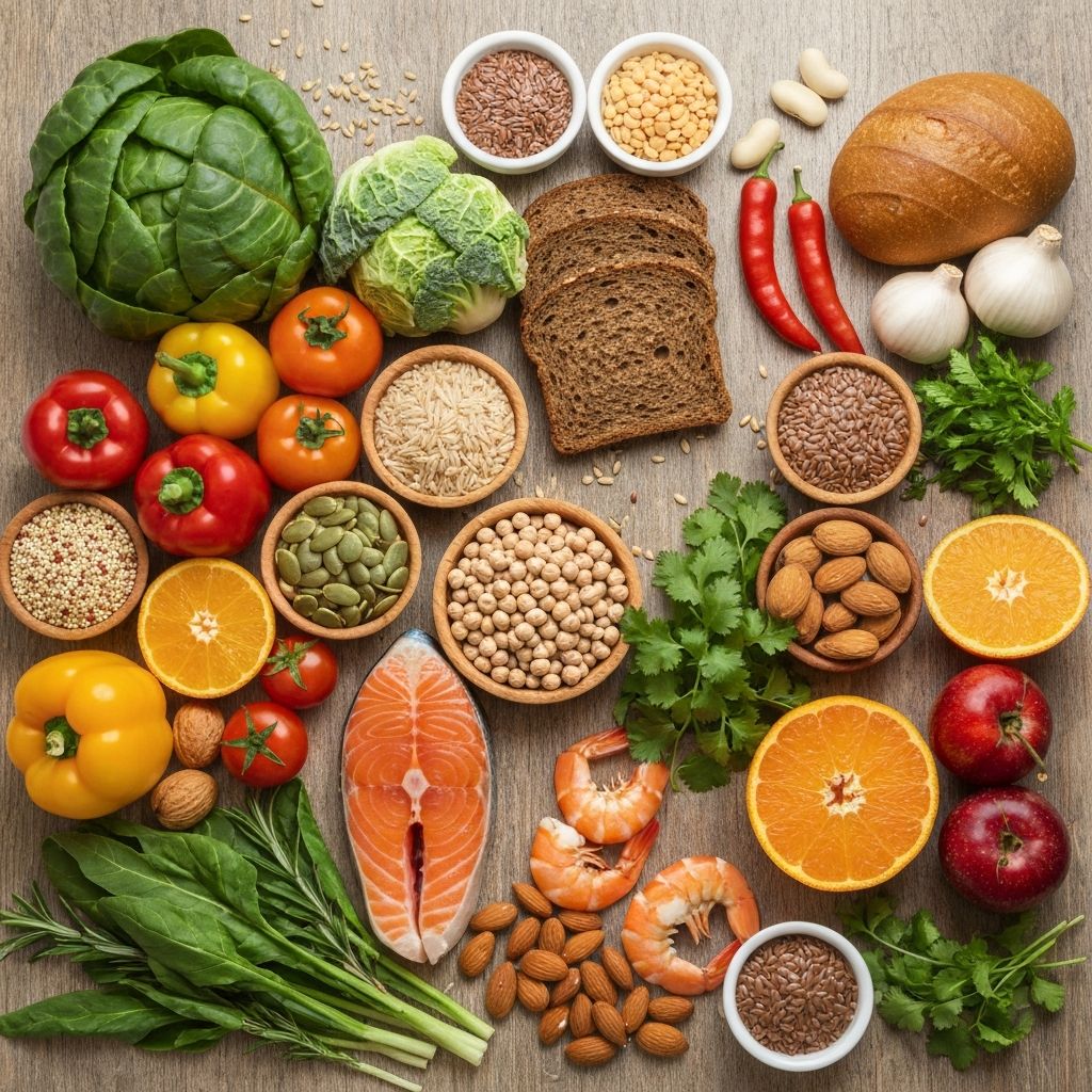 Diverse food groups representing balanced nutrition